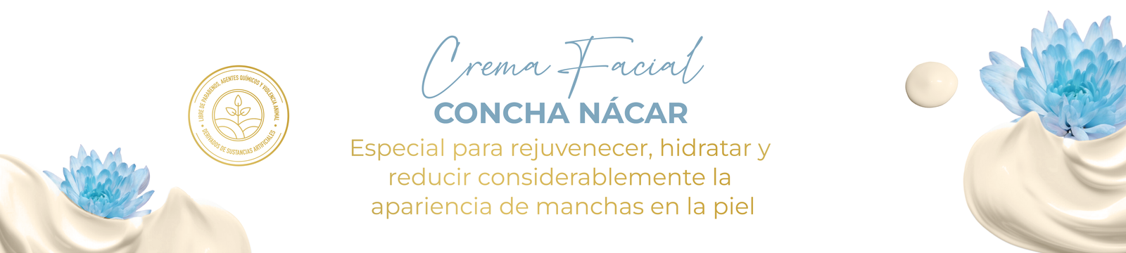 Banner de Crema facial concha nácar de noche